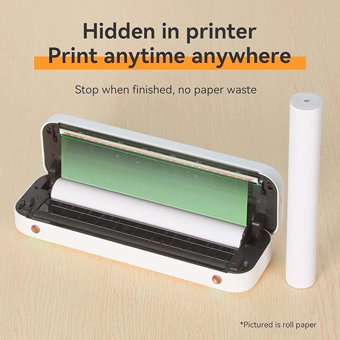 US Letter Thermal Printer Paper 4 Roll, 8.5 inches Wide, Fax Paper, Compatible with M08F, MT810 and Other Portable Thermal Printers (4 Rolls | 8.5''x23')