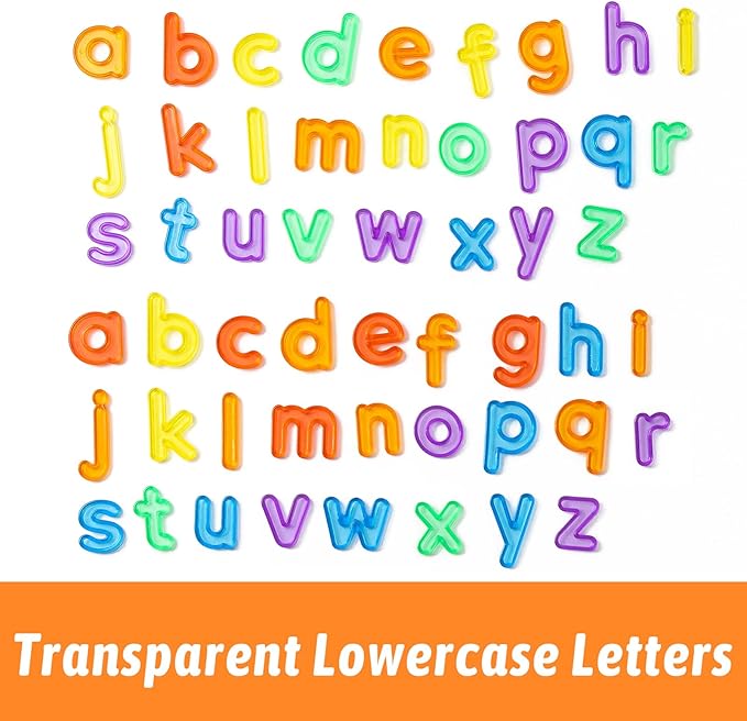 78 Pcs Plastic Letters for Kids – 3 Sets of Lowercase Alphabet Letters, Translucent Toys for Light Table, Ideal Light Box Accessories for Toddlers