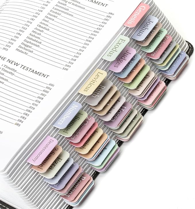 Mr. Pen- Bible Tabs, 75 Tabs, Minimal Morandi, Laminated Bible Tabs for Women and Men, Bible Tabs for Study Bible, Bible Index Tabs, Bible Book Tabs, Bible Labels Tabs, Mr Pen Bible Tabs