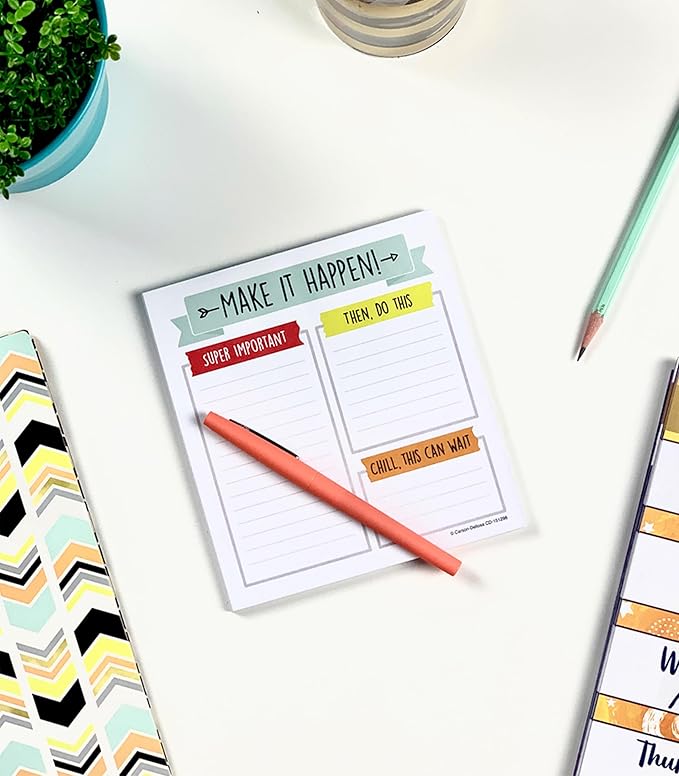 Carson Dellosa Notepad 3-Pack Set, Note Pads for To Do List, Sketch Pad, Grocery List, Checklist, and Classroom Organization Stationary, Desk Accessories and Office Supplies