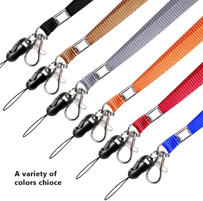 6 Pack Neck Lanyard with ID Badge Holder, Office Strap Lanyards, Stainless Metal Swivel Hook for Name Tag, Badge Holders, Keychains, Card, Blue