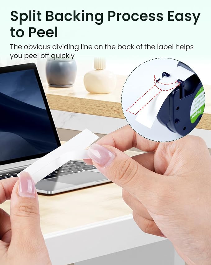 6-Pack 91330 Compatible with Dymo LetraTag Label Tape Refills, 12mm x 4m (1/2" x 13') White Paper Compatible with Letra Tag Label Makers LT-100H, LT-100T, Easy-Peel, Strong Adhesive, Clear Printing