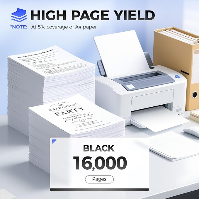 24B6186 Toner Cartridge Black with chip High Yield 1-Pack Replacement for Lexmark 24B6186 Toner Cartridges Compatible with Lexmark M3150 XM3150 XM3150h Laser Printer All-in-One Copier (16,000 Pages)