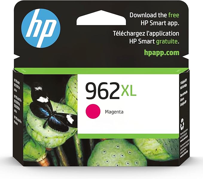 HP 962XL Magenta High-yield Ink Cartridge | Works with HP OfficeJet 9010 Series, HP OfficeJet Pro 9010, 9020 Series | Eligible for Instant Ink | 3JA01AN