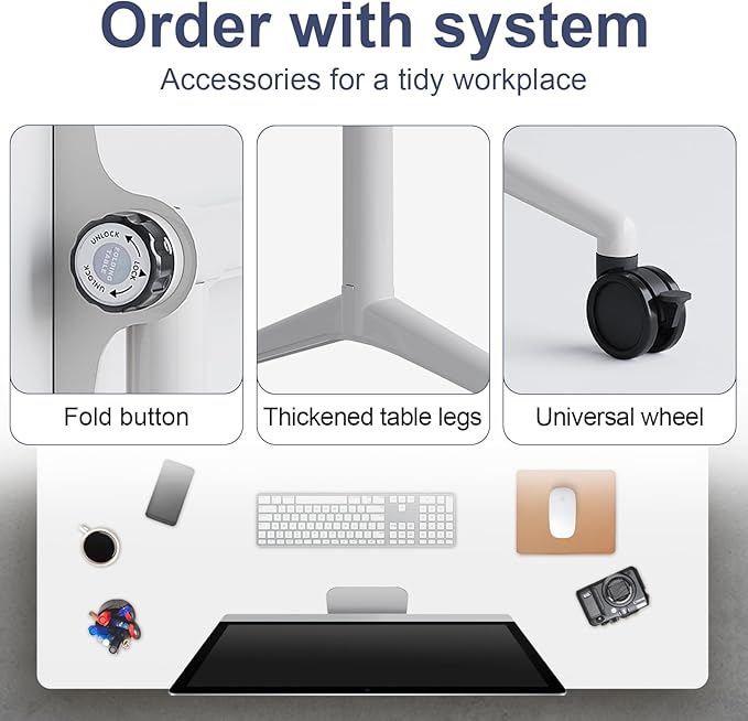 Conference Table,Folding Conference Room Tables Portable Rolling Conference Training Table with Silent Wheels,Mobile Meetings Flip Top Tables for Offices Classrooms Meeting Room (6Pack 70.8in)