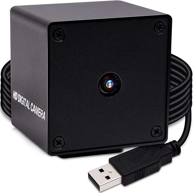 ELP 48MP Autofocus USB Camera with Metal Case for Computer Wide Angle 70degree No Distortion Lens Webcam Mini UVC USB2.0 PC Camera CCTV Video Industrial Lightburn Camera for Raspberry pi Jetson Nano