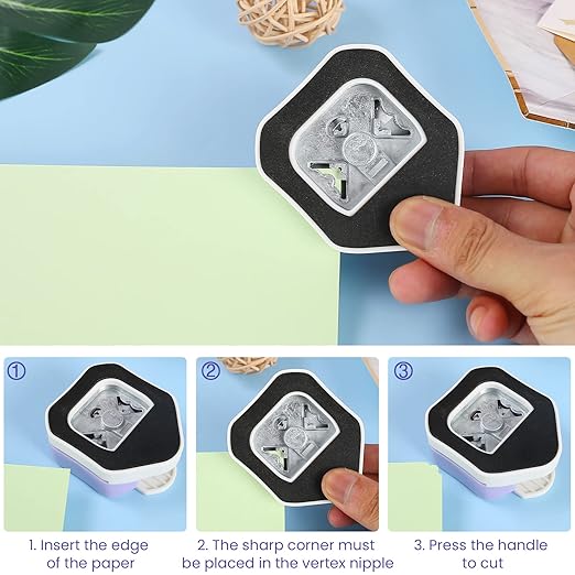 MyArTool 3 in 1 Beauty Shape Corner Punch, 3 Way Corner Paper Punch for Paper Crafts, Laminate, Cardstock, Business Card, DIY Projects, Photo, Card Making and Scrapbooking