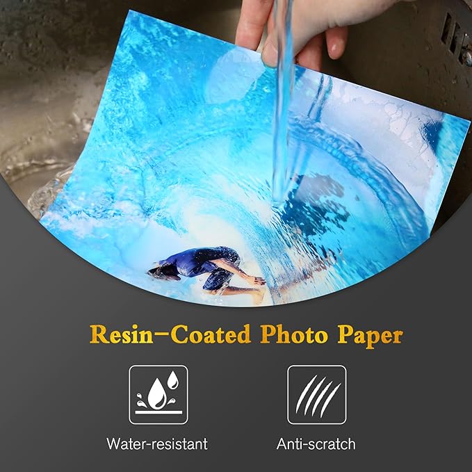 A-SUB Premium Photo Paper Luster 8.5x11 Inch 66lb for Inkjet Printers 50 Sheets, Single Sided