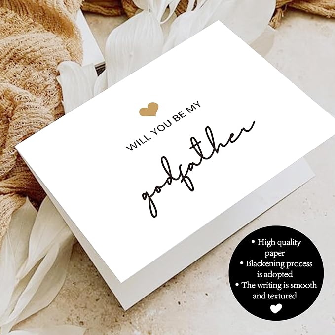 Will You Be My Godfather, God Father's Proposal Card Gifts with Envelope, Cute Gifts for Godather On Wedding Day.（Godfather B）