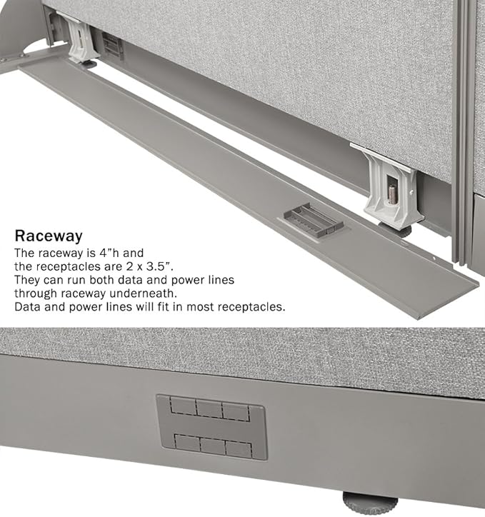 GOF Freestanding L Shaped Office Partition, Large Fabric Room Divider Panel, 30" D x 60" W x 60" H