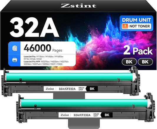 32A CF232A Drum Unit（Not Toner Black 2-Pack Replacement for HP 32A CF232A Imaging Drum Laserjet Pro MFP M227fdn M227fdw M227sdn M203dn M203dw M118dw M148dw M148fdw M149fdw M203 M206 M227 M230 Printer