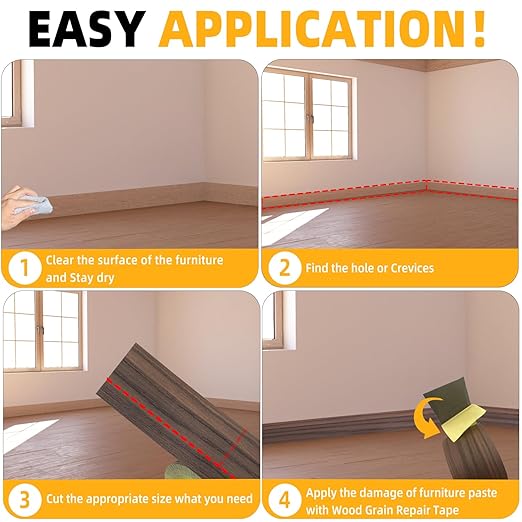 GSCIT Club Wood Grain Repair Tape, 2.3 inch X 50ft Self Adhesive Walnut Grain Repair Patch for Tables, Chairs, Baseboards, Doors, Windows, Floors, Handicraft DIY.