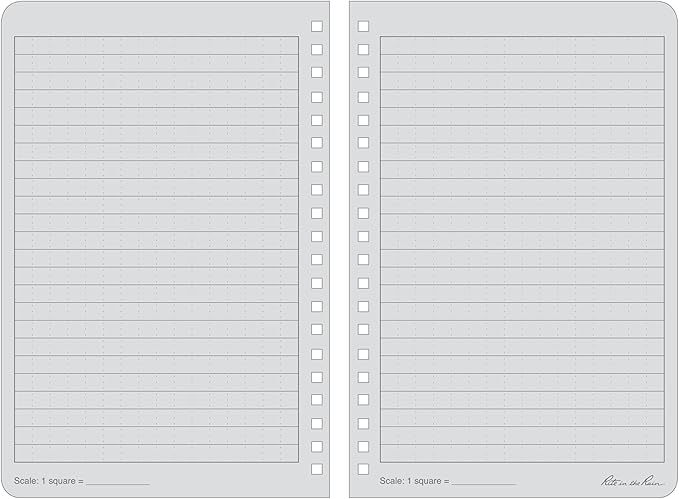 Rite In The Rain All-Weather Side-Spiral Notebook, 4 5/8" x 7", Black Cover, Universal Pattern (No. 773)