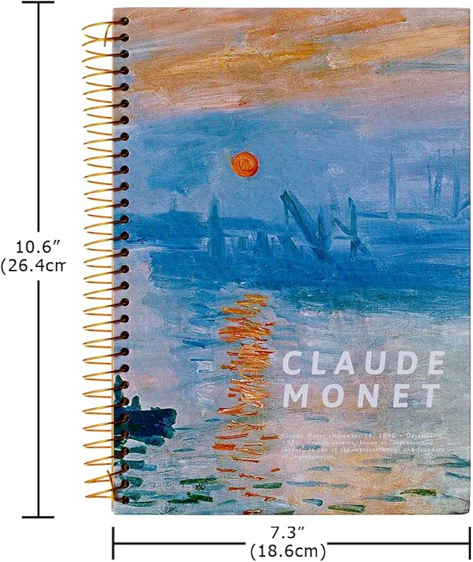 Van Gogh Notebook Hardcover Spiral Notebook Art Journal 10.6" x 7.3" 300 Pages Spiral Wide Ruled Notebook, Notebooks for Work,Gifts,Office,School