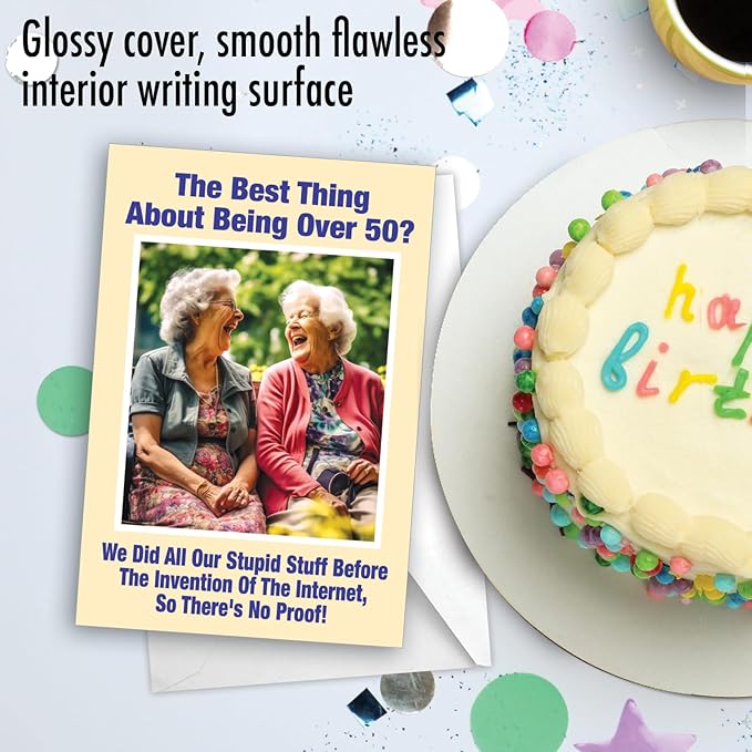 NobleWorks, Funny Women Birthday Paper Card with 5 x 7 Inch Envelope (1 Card) Girlfriends B-day Greeting Card | Stupid Stuff C10841BDG