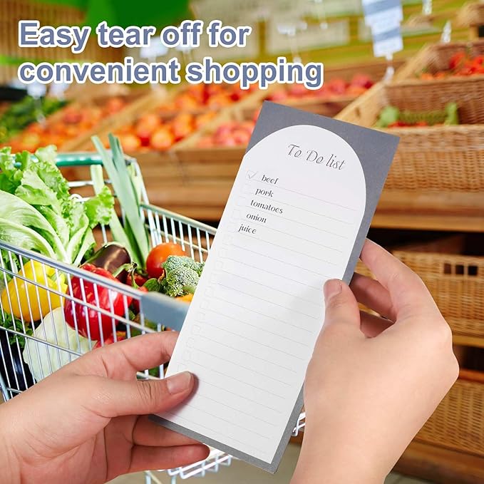 4 Pack Magnetic To Do List Refrigerator with Pen Holder, Totally 200 Sheets Magnetic Note Pad for Fridge Grocery List Magnet Pad for Fridge(Morandi Design)