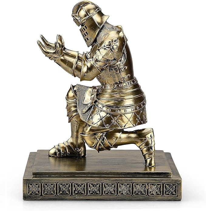 King's Guard Knight Pen Holder Pen Stand Desk Organizers and Accessories Resin Pencil Holder as Gift for Office and Home (Bronze)
