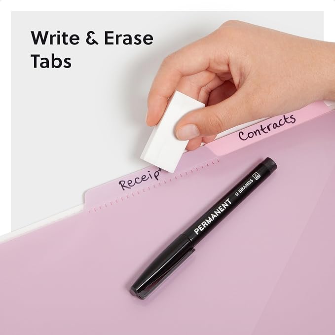Smead Poly Project Organizer, 6 Tabs, 12 Pockets, Letter Size, Pastel (89208) (Pack of 1)