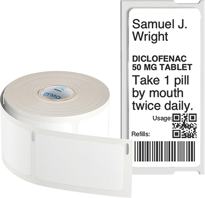 DYMO LabelWriter Durable Laboratory and Medical Labels, 25 mm x 54 mm, 500 Labels