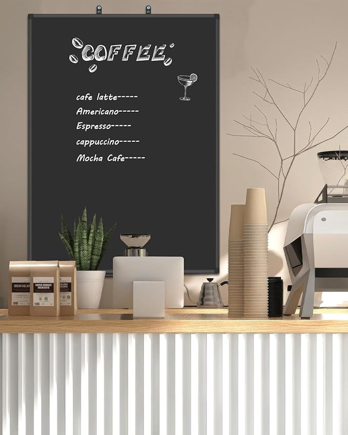 XBoard Magnetic Chalkboard Blackboard 48 x 36, Chalk Board/Black Board with 2 Magnets, Black Aluminium Frame