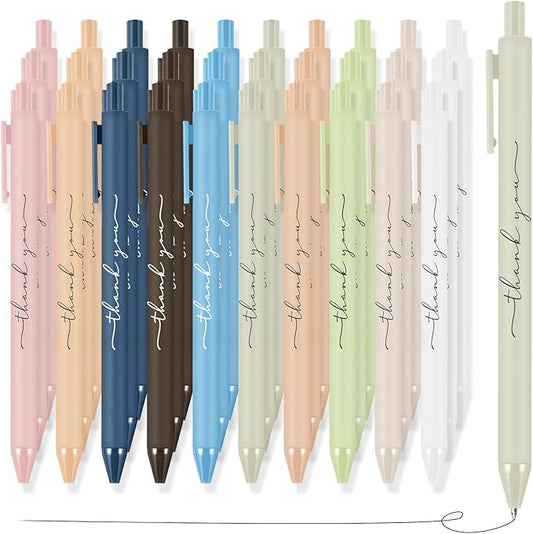 30pcs Thank You Pens Bulk Cute Multicolor Ballpoint Pen for Men Women Server Accessories Employee Holiday Appreciation Gifts for Teacher Office Back to School Party Favor (Pastel Colors)