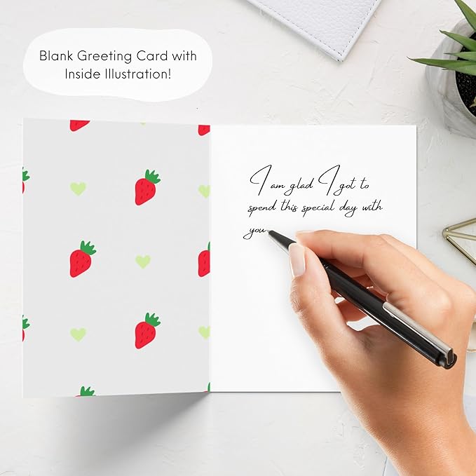 ALY LOU Cute Thank You Card, Thank U Greeting Note Card for Business, Teacher, Wedding, Birthday, Baby Shower, Blank Inside (Thank you Berry Beary Much)