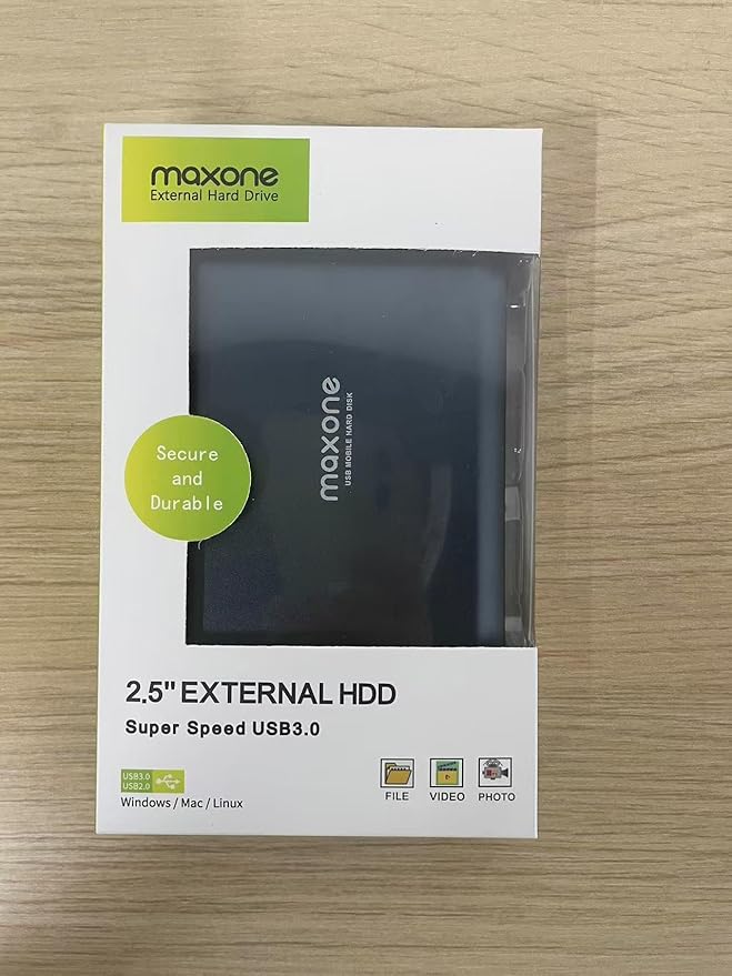 Maxone 320GB Ultra Slim Portable External Hard Drive HDD USB 3.0 Compatible with PC, Laptop, Rose Pink