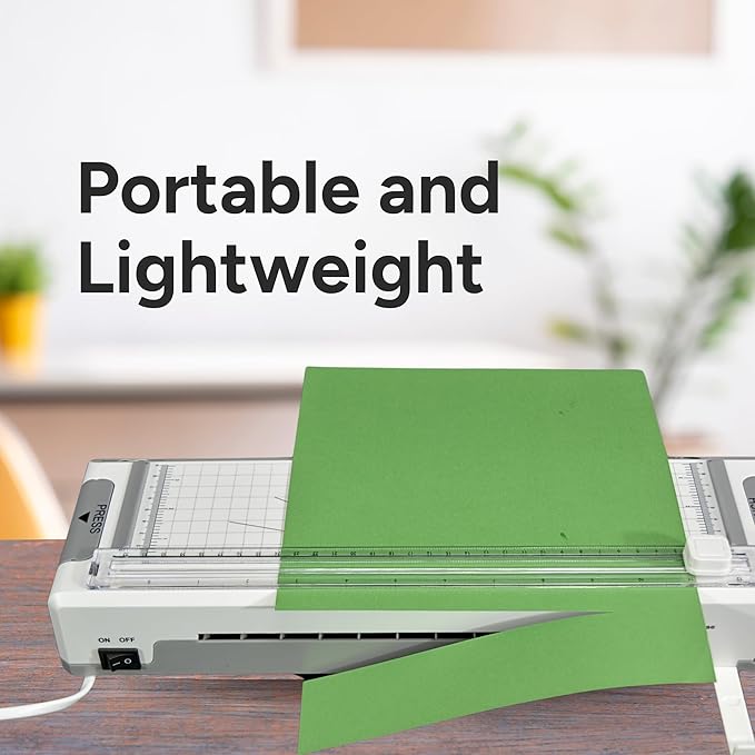 4-in-1 Office Laminator - Versatile Laminating Machine -with 2-Hole Punch, Straight Paper Trimmer, Round Corner Cutting Machine and Hot Lamination for Home Office School