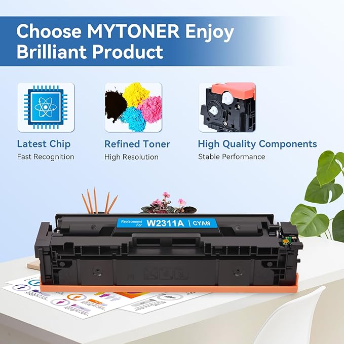 215A Toner Cartridges 4 Pack (with Chip) Compatible Replacement for HP 215A W2310A W2311A W2312A W2313A for Color Pro MFP M183fw M182nw M182n Pro M155a M155nw Printer (Black Cyan Magenta Yellow)