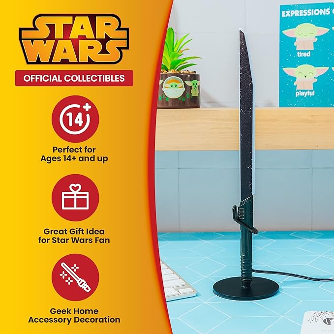 Star Wars Darksaber 12-Inch Desktop LED Mood Light for Nightstand Table