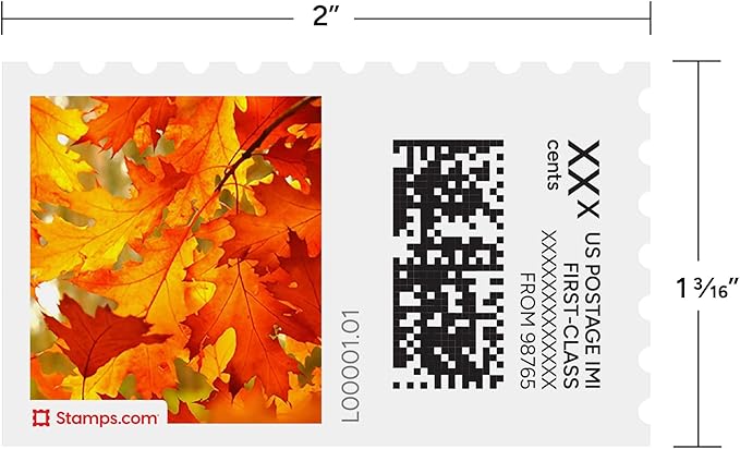 Turning Leaves NetStamps 1200-Pack (50 Sheets) Printable Postage Labels (Stamps.com Subscription Required) - Print Approved Postage - Inkjet & Laser Printers - Business, Personal, Home