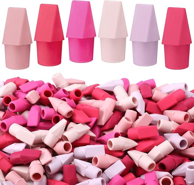 240 Pcs Pencil Top Erasers Cap Bulk Cute Pencil Toppers Erasers School Office Supplies for Students Teachers Art School Office Classroom Supplies(Pink)