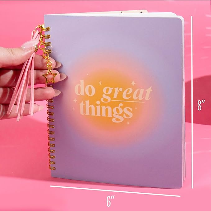 STMT D.I.Y. Journal Set, 70-Sheet Hardcover Spiral-Bound Journal Kit, Over 35 Stationery Supplies, Including Journal Stickers, Frames, Pen, Keychain, Glue Stick & More, Journaling Kit, Girls Journal