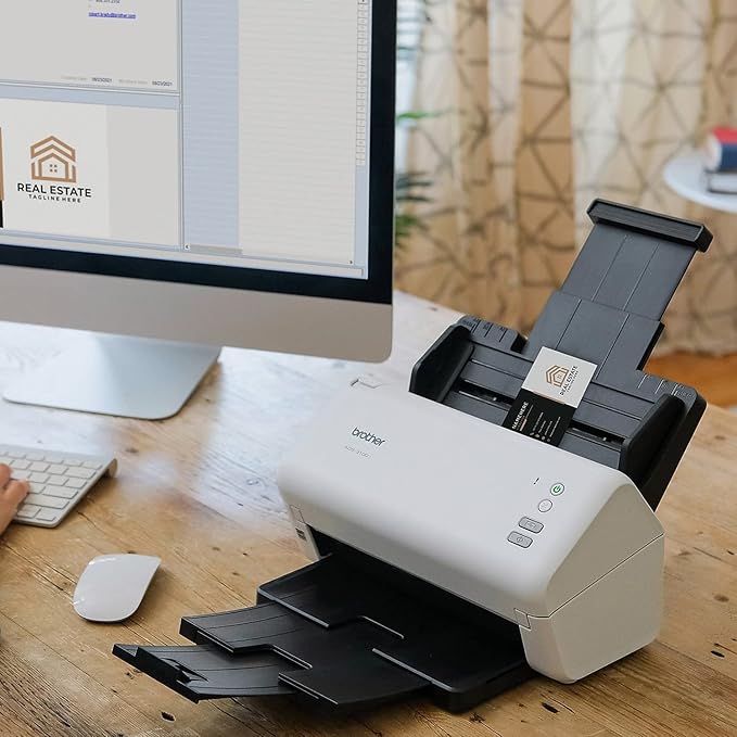 Brother ADS-3100 High-Speed Desktop Scanner | Compact with Scan Speeds of Up to 40ppm, White