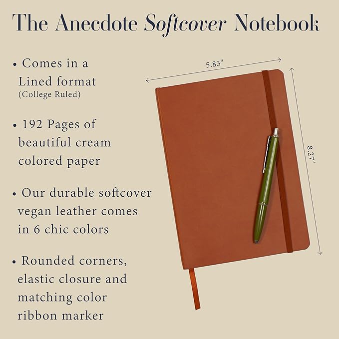 Softcover Ruled Journal with Thick 80 gsm Lined Cream Paper A5 size (8.3 inches x 5.4 inches) - Daily Writing Notebook Journal for Travel, School and Office Use - Diary Journal for Women and Men - Camel