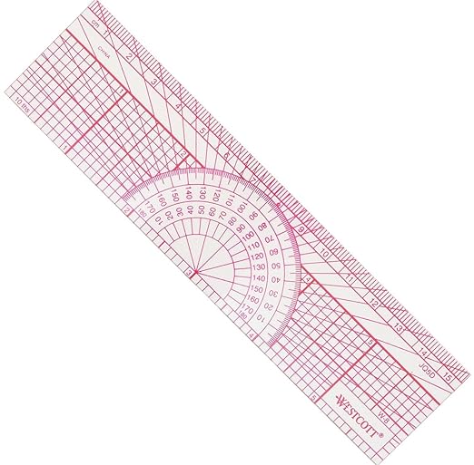 Westcott W-8 Engineers’ Protractor Ruler, 6 in
