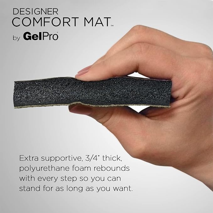 GelPro Anti-Fatigue Designer Cushioned Comfort Kitchen Floor Mat, Padded Stain-Resistant, Waterproof, Non-Slip Comfort Padded Desk/Office Mat, Orchard Grey Lake 20x48
