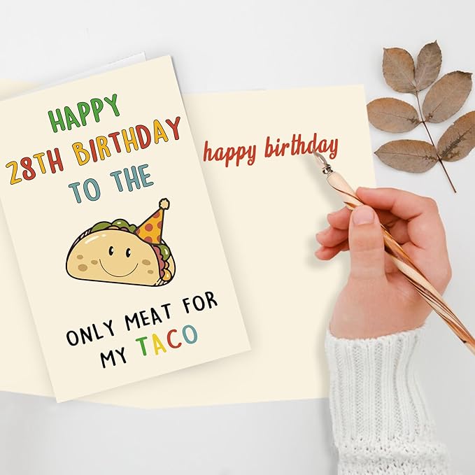 Funny 28th Birthday Gifts for Men Man, Unique 28 Years Old Birthday Decorations Gifts for Husband Boyfriend, Happy 28th Bday Card Gifts for Him, Taco 28 Mens Bday Ideas from Wife Girlfriend