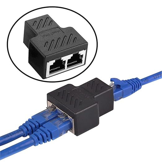Telephone Splitter 1 to 2 RJ11 6P4C Wall Jack Plug RFAdapter Telephone Line Splitter Module Adapter