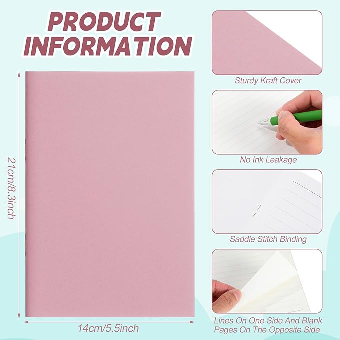 Gueevin 30 Pcs Blank Books for Kids to Write Stories Bulk Composition Notebooks Colorful Soft Cover Notebooks for Drawing Ruled Lined Journals Sketching Kindergarten Easter Gift (Vintage Colors)