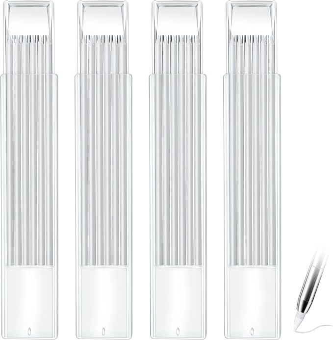 Hiboom 24 Pieces 2.8mm HB Refill for Carpenter Pencil, Study Long Lasting Pencil for Mechanical Pencil Woodworking Construction (White)