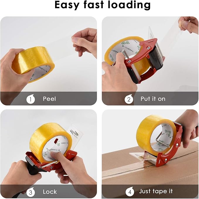 Fast Reload 2 Inch Tape Gun Dispenser Packing Packaging Sealing Cutter TG01 (Red)