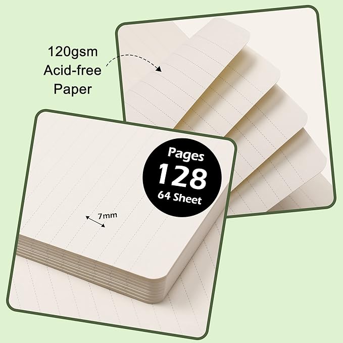 Ruled Notebook/Journal - Classic Lined Journal/Notebook, 5.3'' x 8.26'', Hardcover with Thick Paper, Banded + Pen Holder +Inner Pocket - Light Green