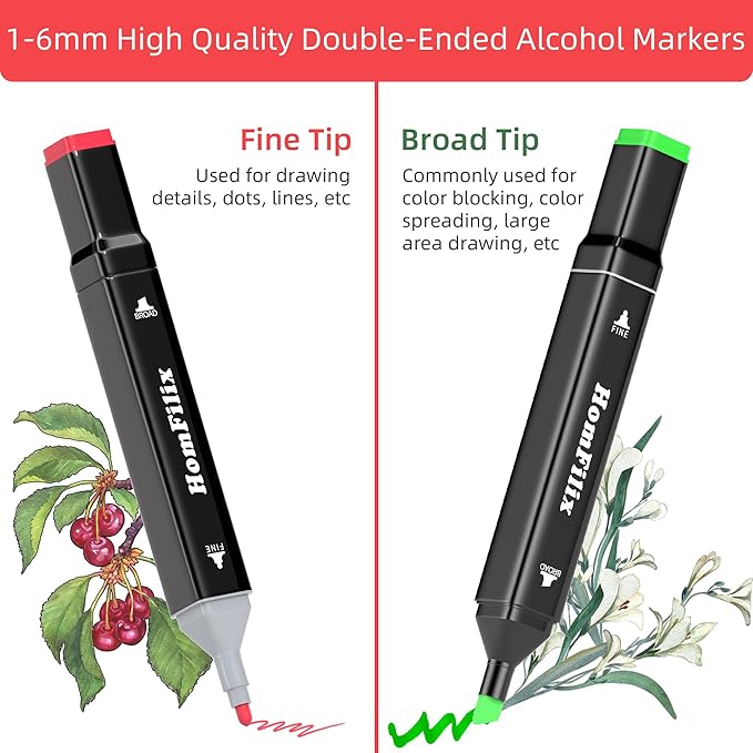 Alcohol Markers, 80 Colors Dual Tip Art Markers, Drawing Markers, Coloring Marker for Kids Sketching Adult Coloring