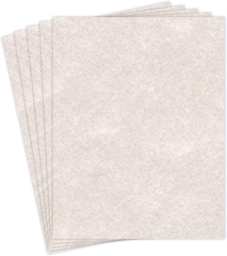 Pewter Stationery Parchment Recycled Paper | 65Lb Cover Cardstock | 8.5” x 11” Inches | 50 Sheets Per Pack