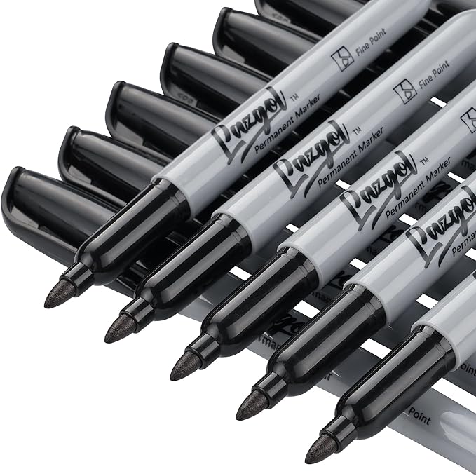 Permanent Markers Bulk, 240 Pack Fine Tip Black Permanent Markers, Waterproof Markers, Premium Smear Proof Pens, Quick Drying, Office Supplies for School, Office, Home