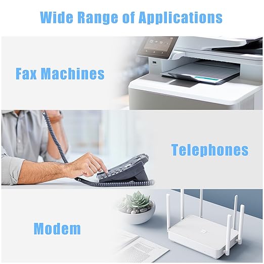 Phone Cord for Landline, 1 Pack 26 Feet(8M) RJ11 6P4C Phone Extension Cord, White Telephone Line Cord, RJ11 Extension Cable for Office or Home