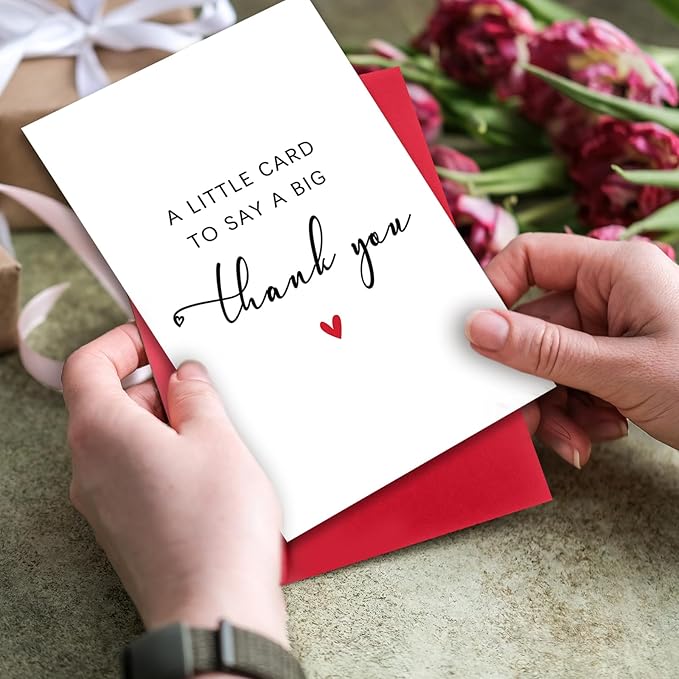 Simple Thank You Card, Funny Thanks Gifts for Men Women, Appreciation Gifts for Teacher Boss, A Little Card to Say A Big Thank You