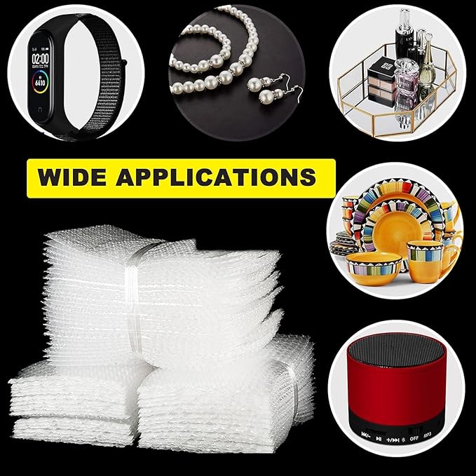 200Pcs Clear Bubble Out Bags, 15x20 CM Bubble Pouches Bags for Shipping, Double Wall Cushioning Wrap Bags for Moving Packaging Storage Fragile China Dishes Electronic Item