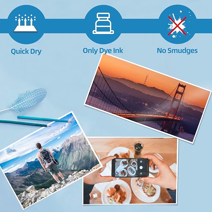 Uinkit 100 Sheets Thick Inkjet Glossy Photo Paper Picture 8.5x11 62lb 230g 11.1mil Cardstock Postcard Brochure For Dye Ink Inkjet Printer